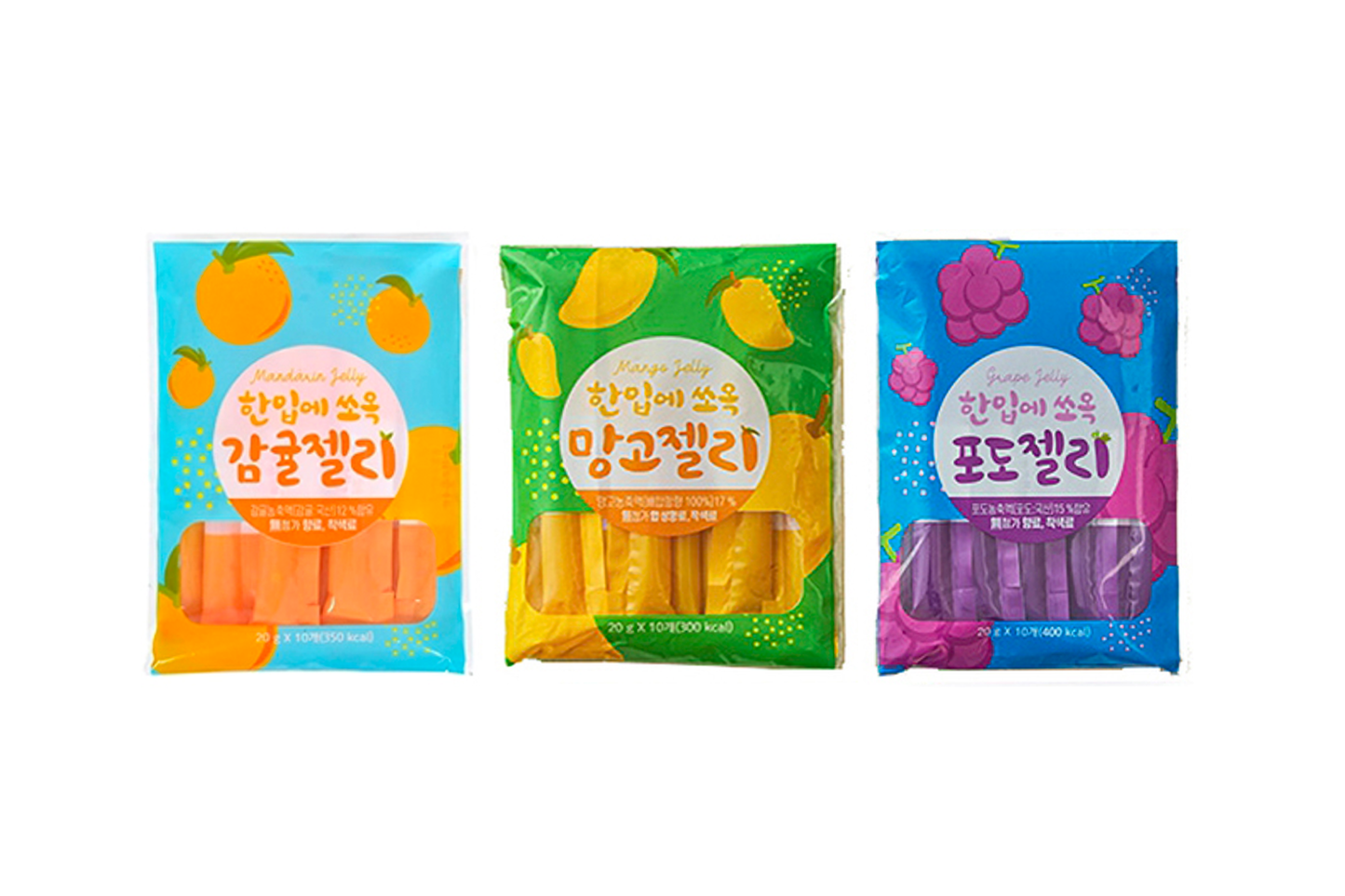Stick-type Fruit Jelly(Grape, Mango, Tangerine)