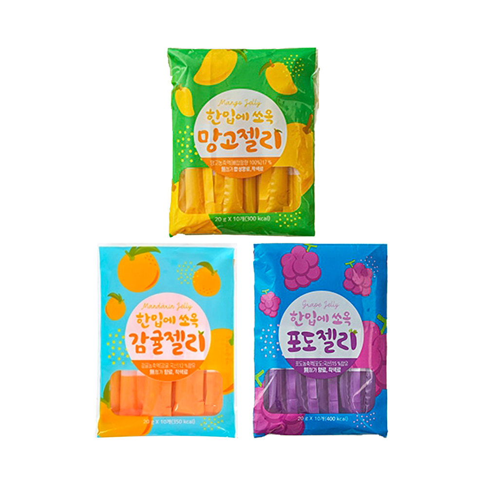 Stick-type Fruit Jelly(Grape, Mango, Tangerine)