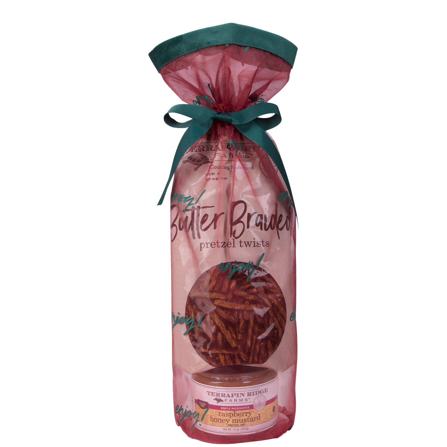 Holiday Grab and Go Giftset with Raspberry Honey Mustard and Braided Pretzel Twists