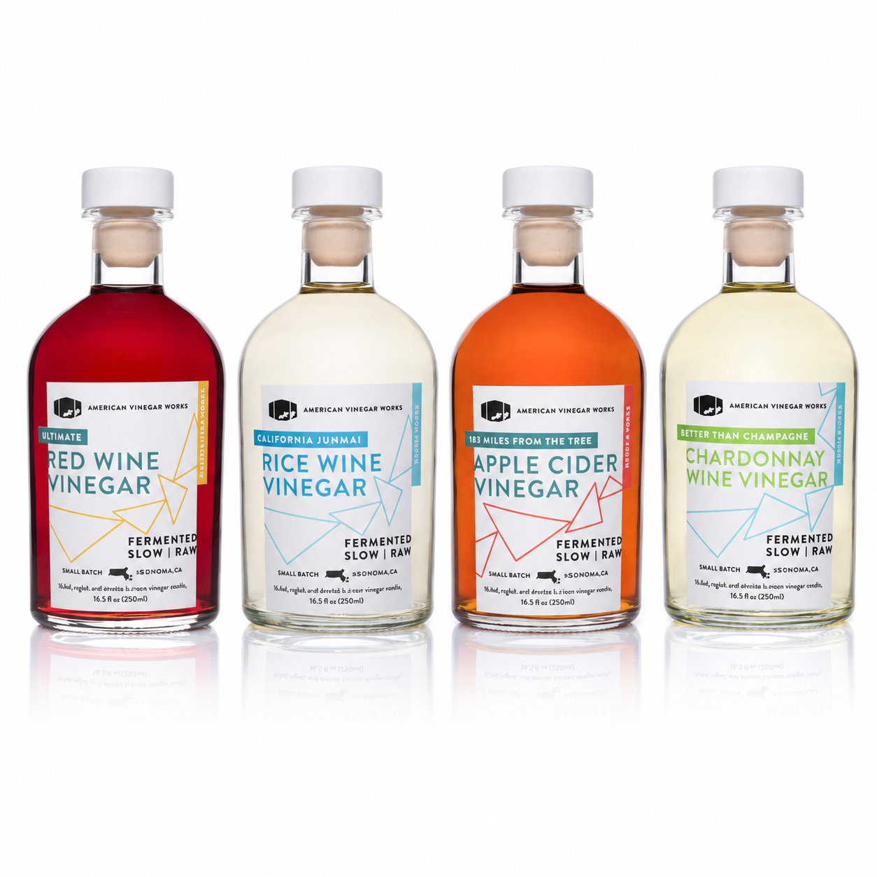 American Vinegar Works Essentials Kitchen Vinegar Collection – 4 Pack - MEALTONES