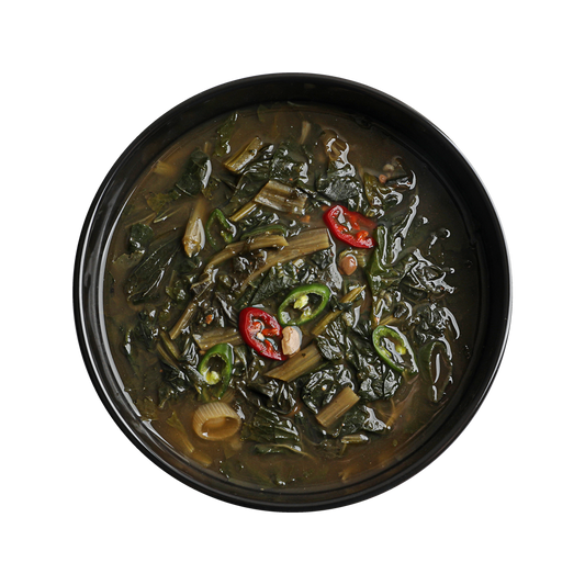 Ongojip Versatile Siraegi in Doenjang (Soybean Paste Soup with Dried Radish Greens)