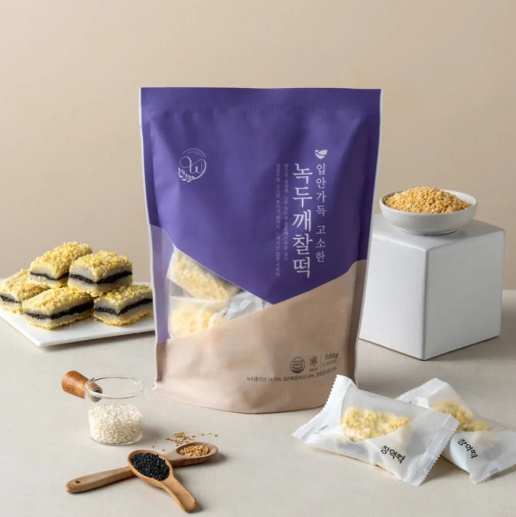 [ChangEok] Mung Bean & Sesame Glutinous Rice Cake (500g, 17.64 oz)