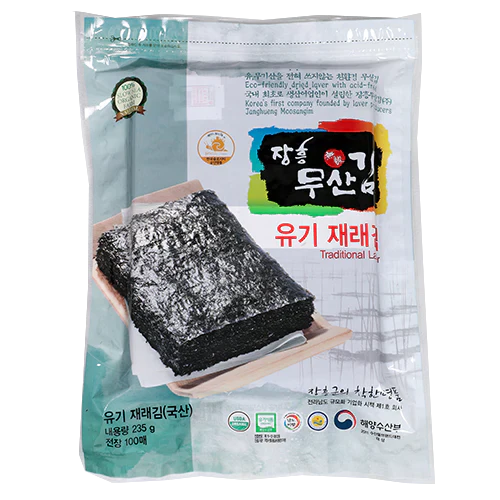 Jangheung Organic Traditional Roasted Seaweed (100 Sheets)