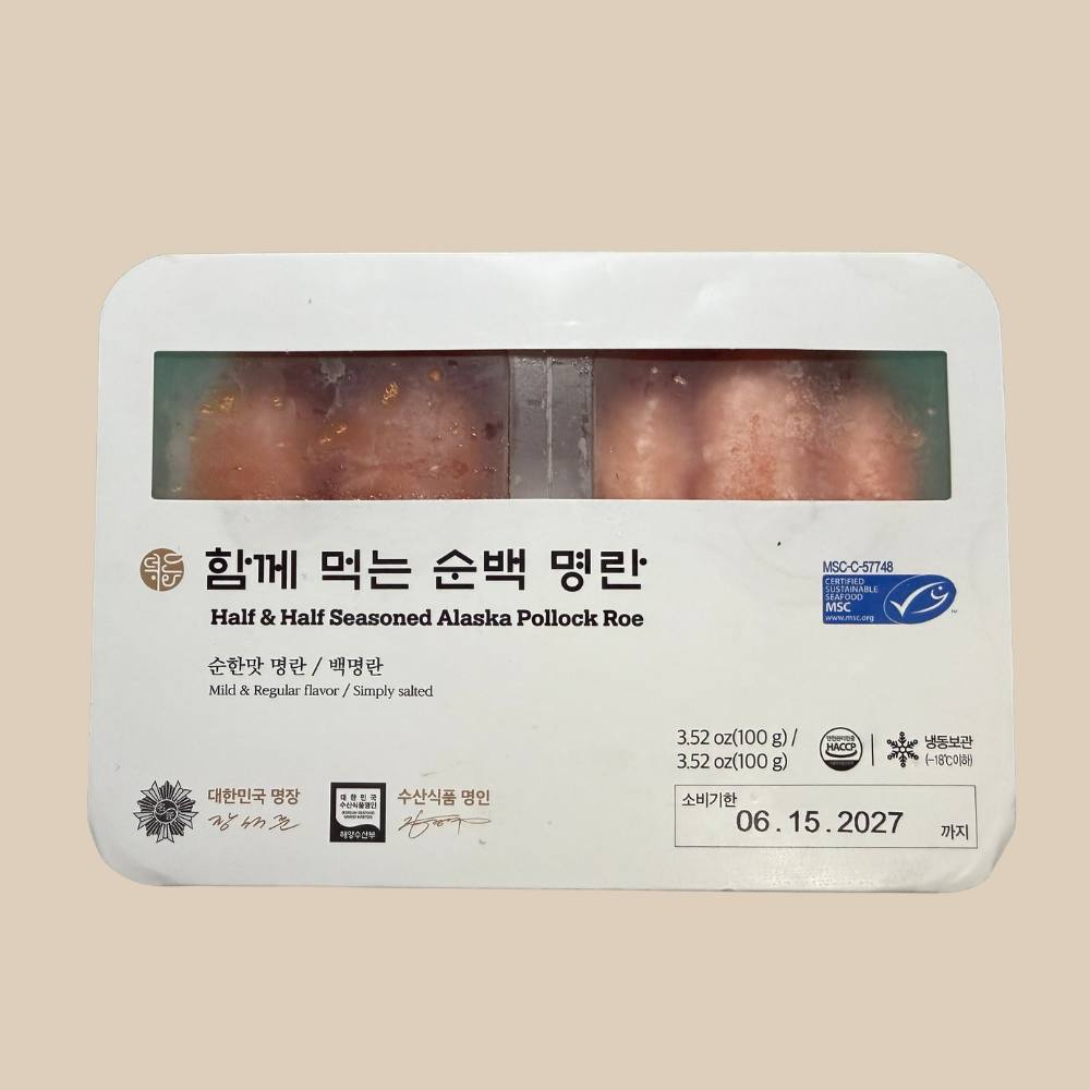 Deokhwa Half & Half Seasoned Alaska Pollock Roe 덕화 함께 먹는 순백명란 200g |
