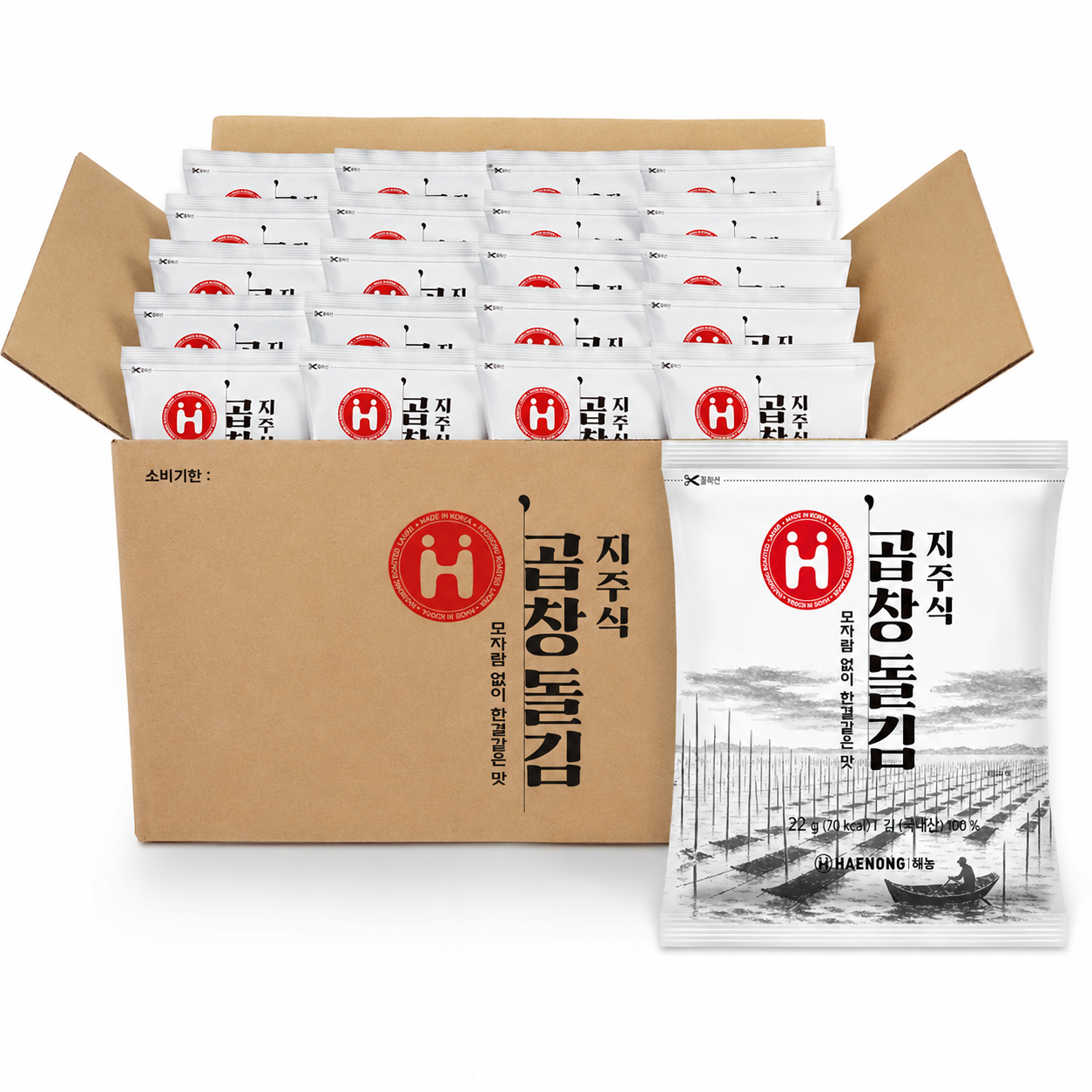 [Haenong] Pole-Raised Gopchang Dol Gim Seaweed (10 Sheets, 22g, 0.78 oz)