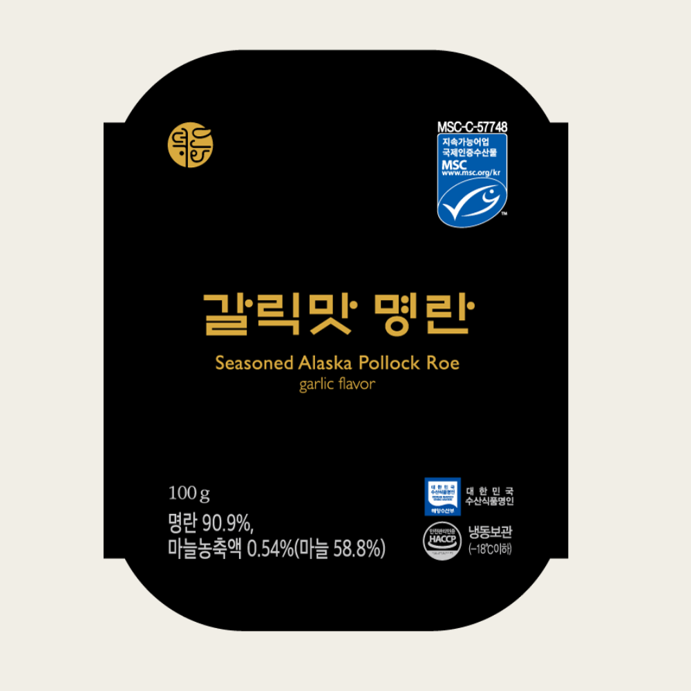 Deokhwa Original Pollock Roe(Garlic Flavor) 덕화 갈릭맛 명란 100g