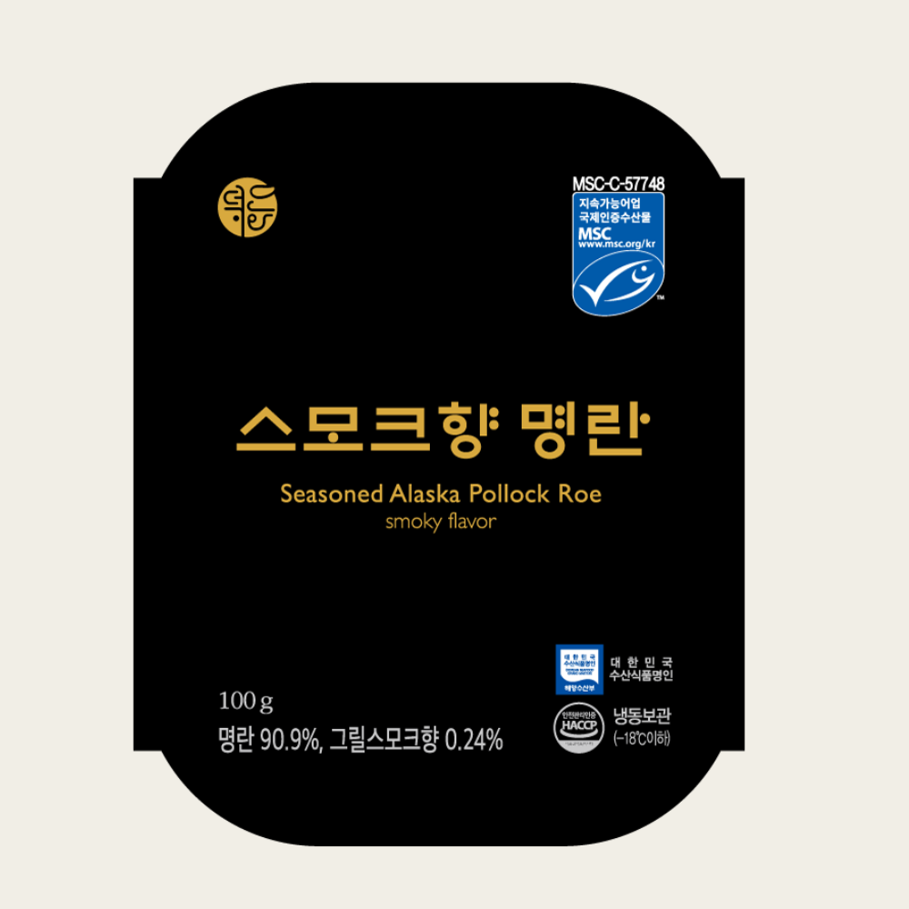 Deokhwa Pollack Roe(Smoky Flavor) 덕화 스모크향  명란 100g