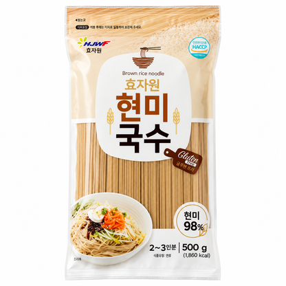 [Hyojawon] 98% Brown Rice Noodles (500g, 17.64 oz)