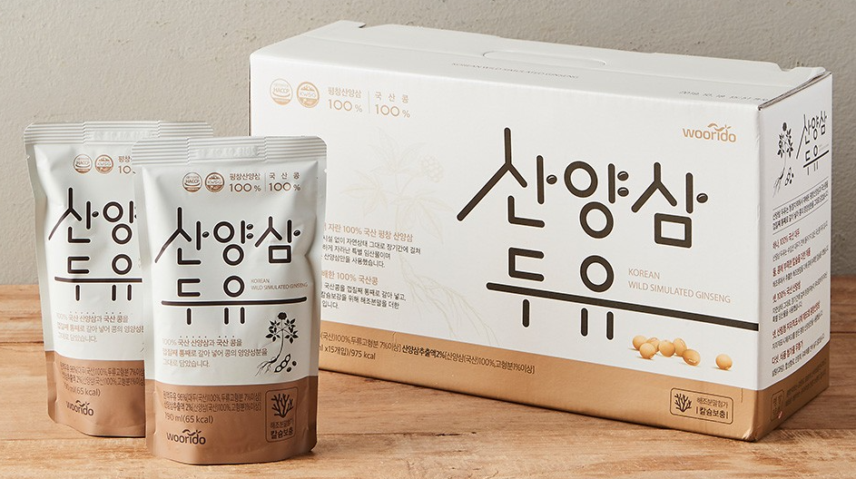 [Woorido]Wild Ginseng Soy Milk (190ml x 15P, 1 Box)
