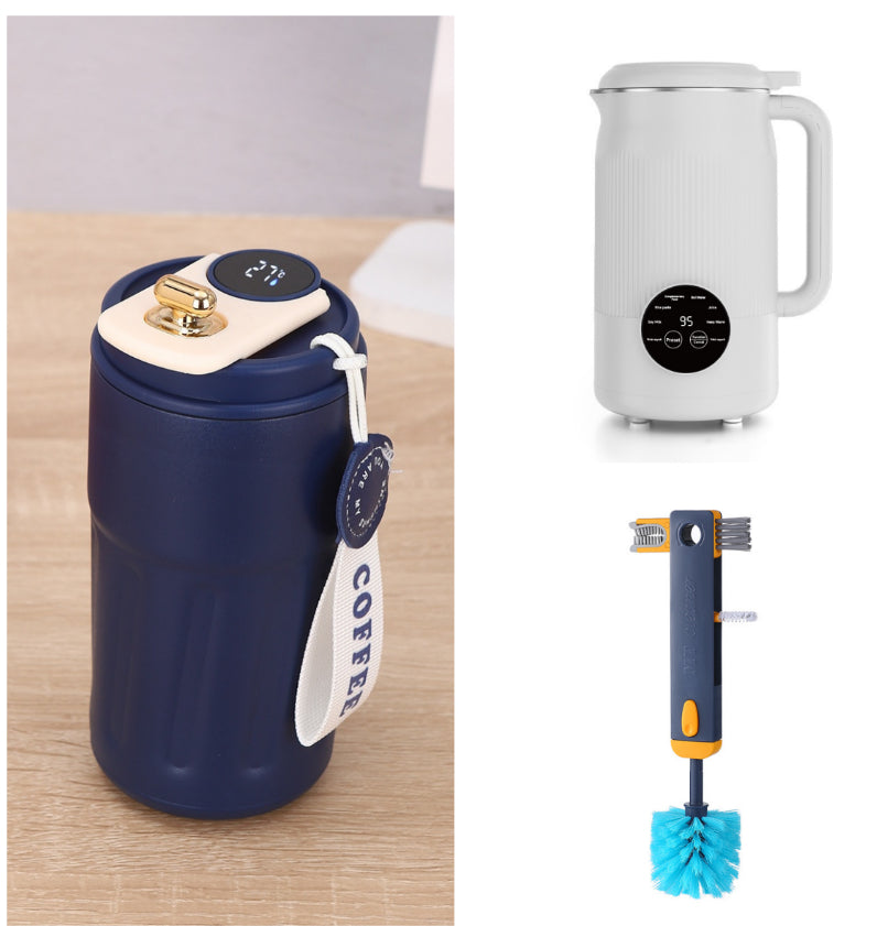 Smart Digital Thermal Bottle Portable Coffee Mug Stainless Steel Water Bottle In-Car Insulated Cup Keep Cold Vacuum Flasks 450ml