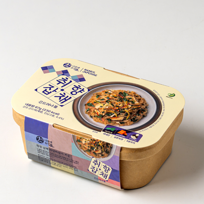 Damwoo Namul Japchae: Instant Korean Glass Noodles with Gondre (67g / 2.36oz) [담우] 취향 잡채- 곤드레 67g |