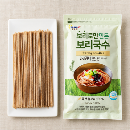 [Hyojawon] 100% Barley Noodles (500g, 17.64 oz)