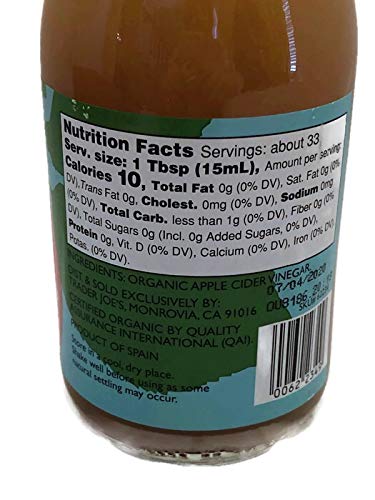 Trader Joe’s Organic Raw Apple Cider Vinegar with the Mother – 16.9 fl oz (500 mL) - MEALTONES