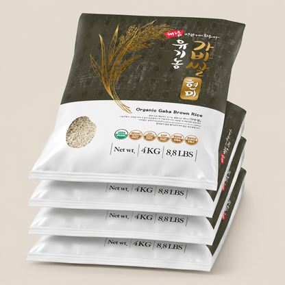 <Free Shipping> Haenam Organic Brown Rice with GABA (4kg, 8.82 lb) * 4packs