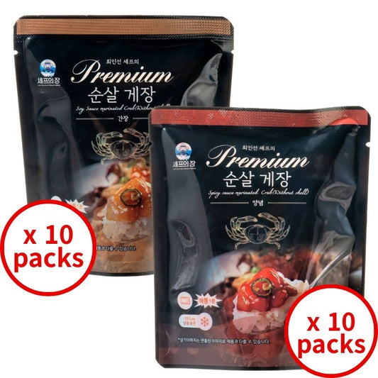 Chef’s Table] Chef Choi In-seon’s Premium Korean Boneless Soy Crab & Spicy Marinated Crab Set (70gX20packs)