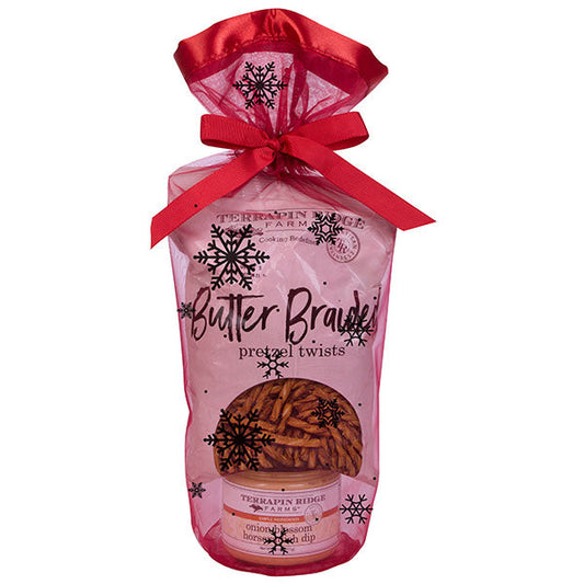 Holiday Grab and Go Giftset with Onion Blossom Horseradish Dip and Braided Pretzel Twists - MEALTONES