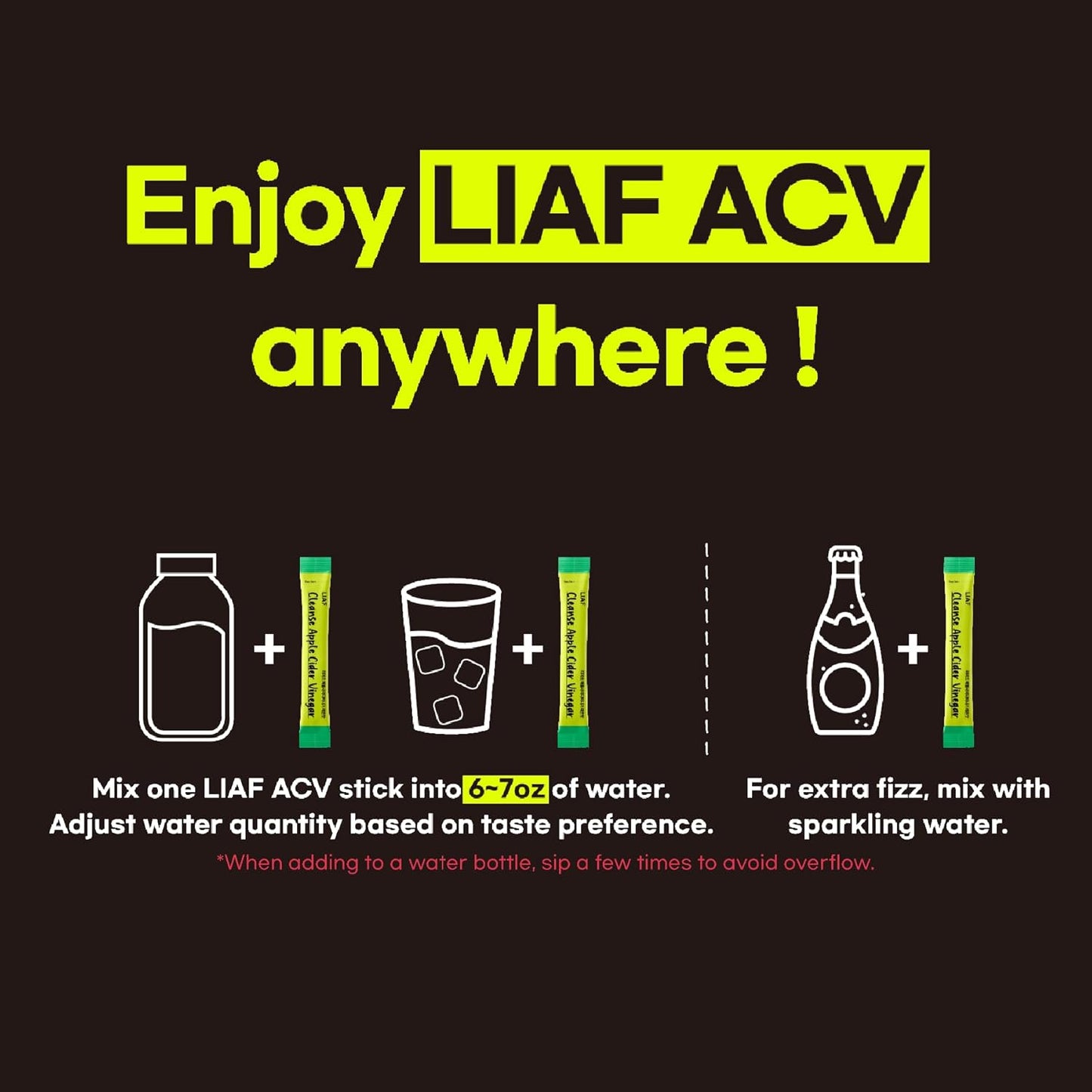 LIAF Apple Cider Vinegar Powder Drink Mix with the Mother – 10 Packets