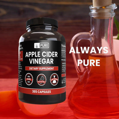 Pure Original Ingredients Apple Cider Vinegar Capsules – Non-GMO, No Fillers, 365 Count