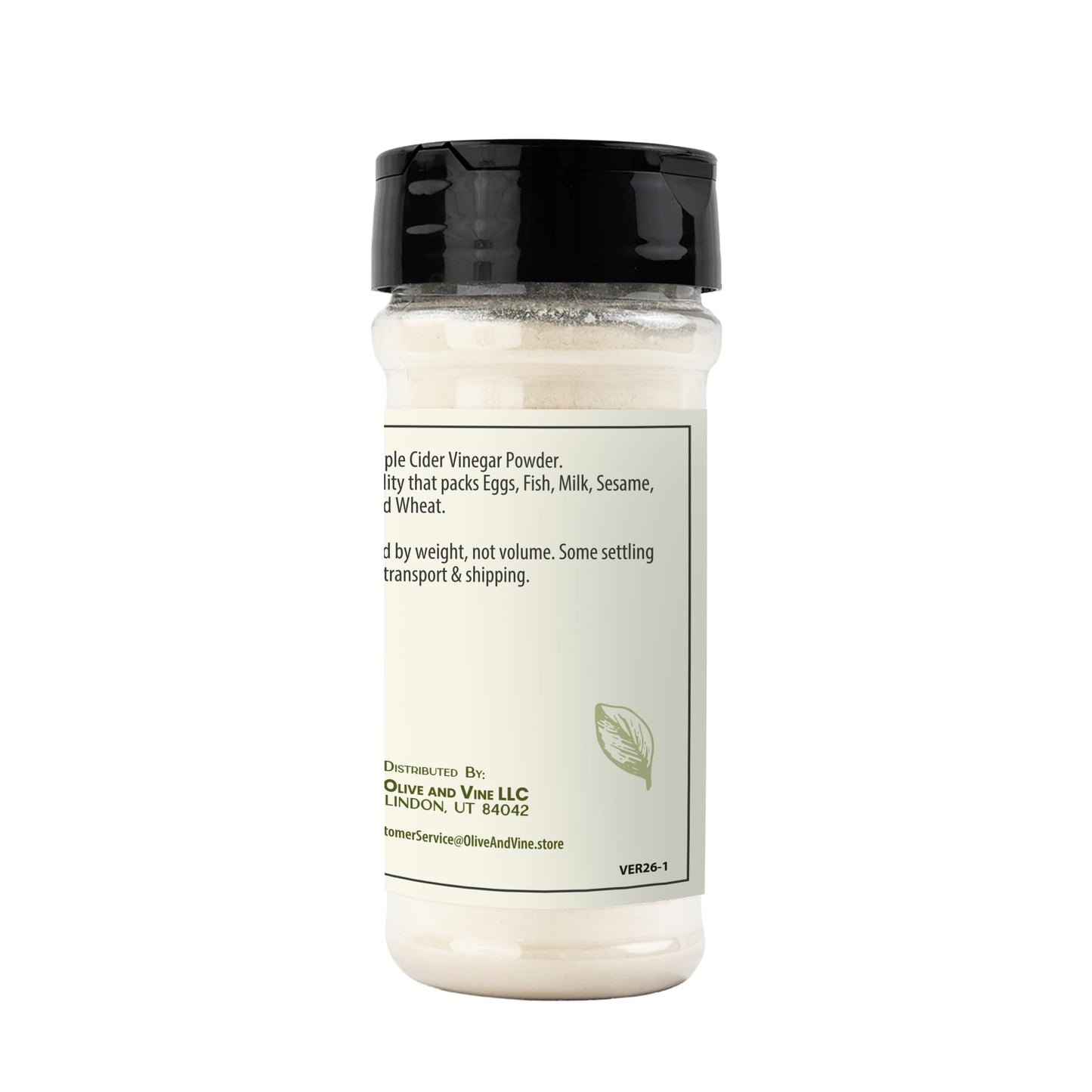 Olive & Vine Apple Cider Vinegar Powder – Tangy Seasoning for Dressings, Marinades & Recipes, 2.4 oz