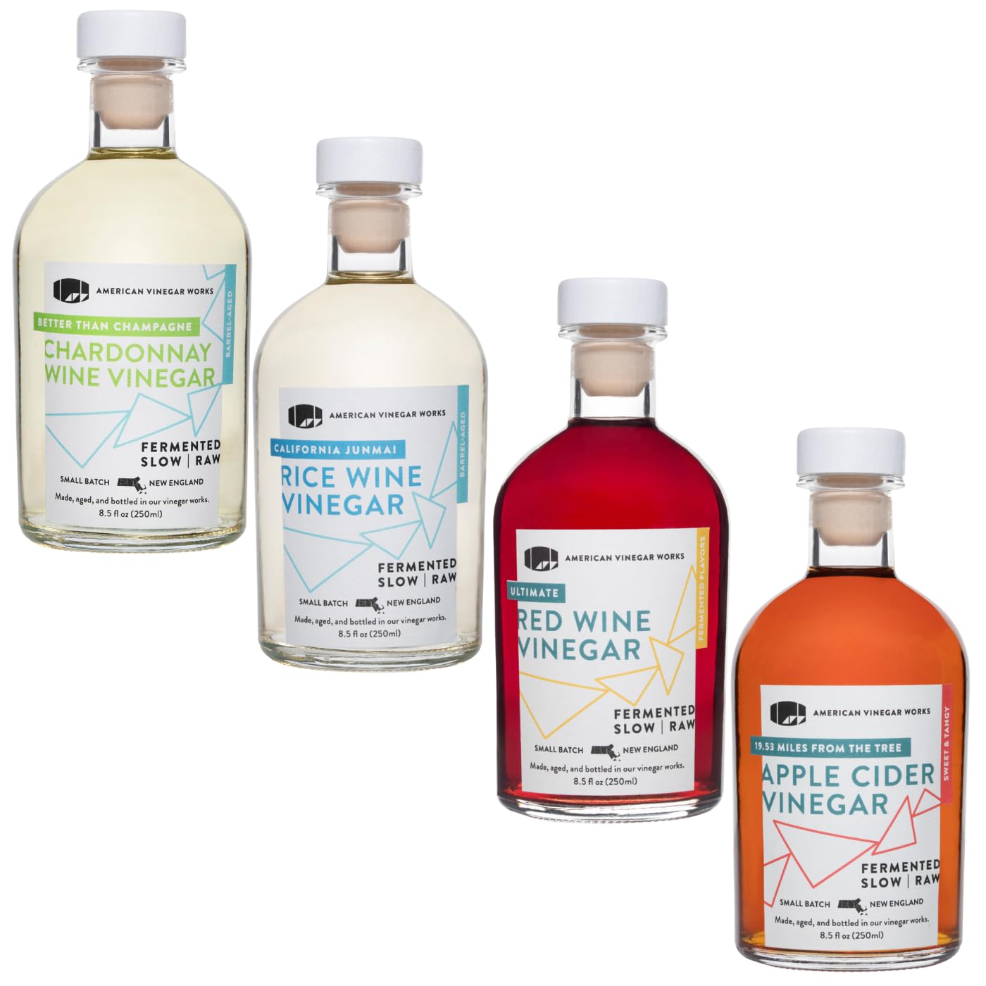 American Vinegar Works Essentials Kitchen Vinegar Collection – 4 Pack - MEALTONES