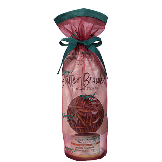 Holiday Grab and Go Giftset with Onion Blossom Horseradish Dip and Butter Braided Pretzels - MEALTONES