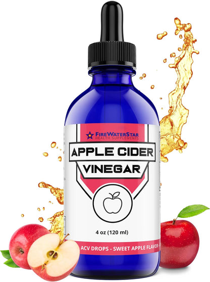 FWS Apple-Flavored Apple Cider Vinegar Drops with the Mother – 4 fl oz