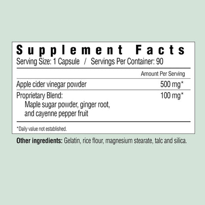 Country Farms Apple Cider Vinegar Capsules with Ginger, Cayenne & Maple – 90 Count - MEALTONES