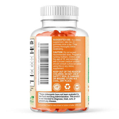 Health Nutrition Zero-Sugar Apple Cider Vinegar Gummies with the Mother & Vitamin B12