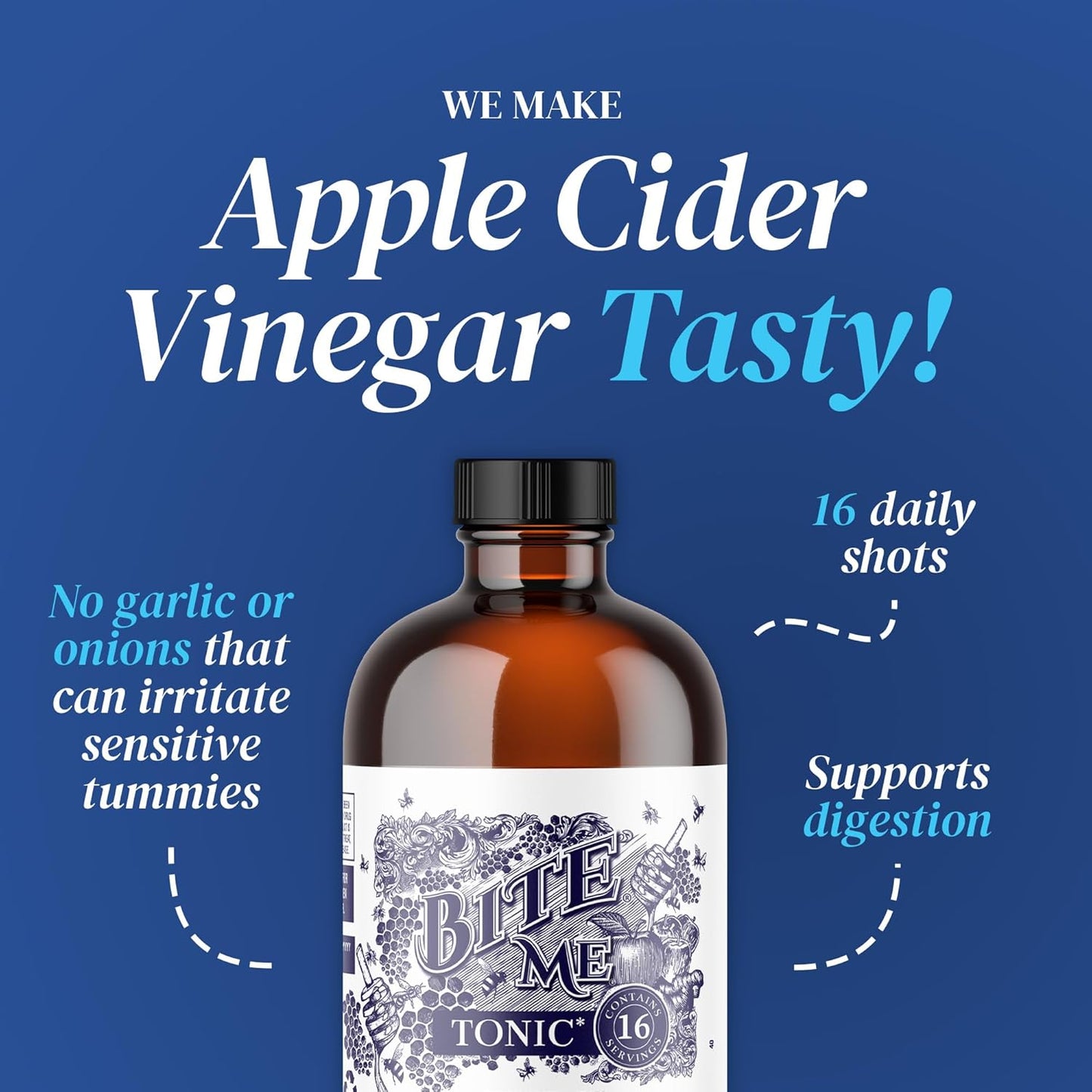 Bite Me Tonic Apple Cider Vinegar with Manuka Honey – 16 fl oz