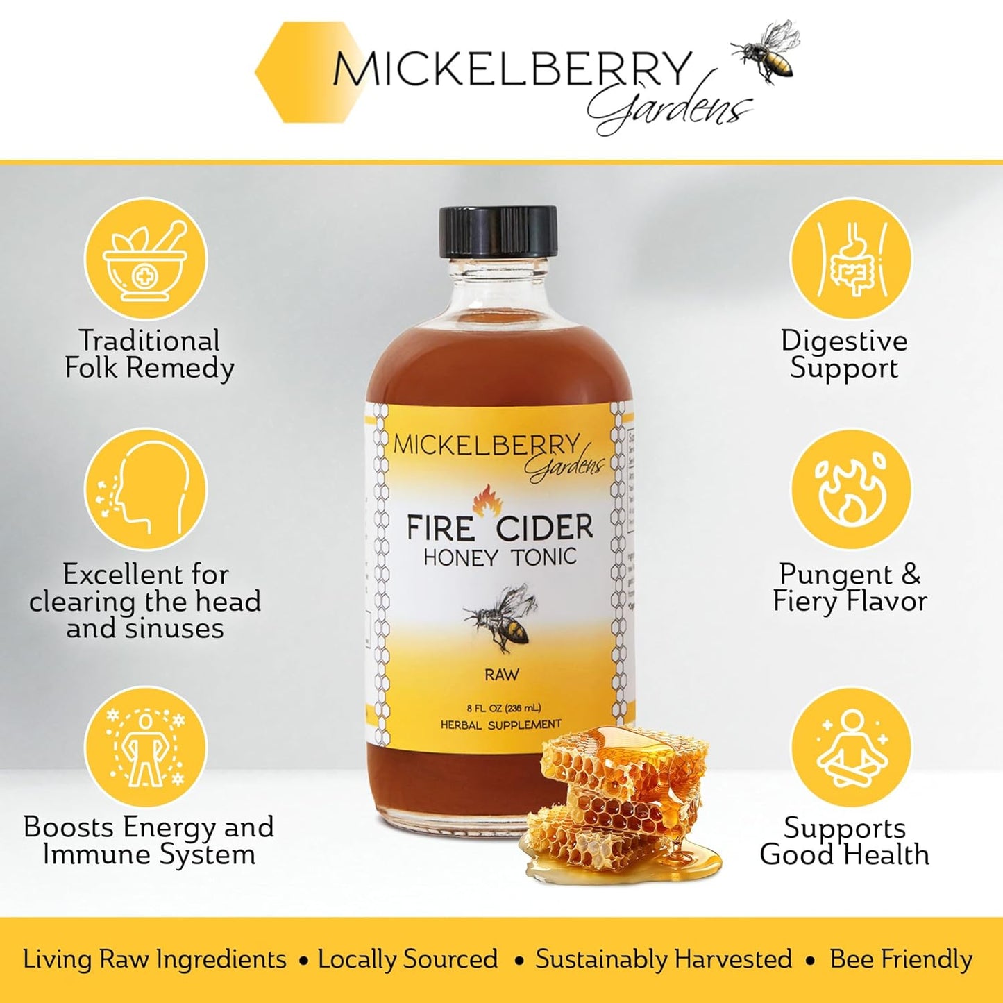 Mickelberry Gardens Fire Cider Honey Tonic with Apple Cider Vinegar