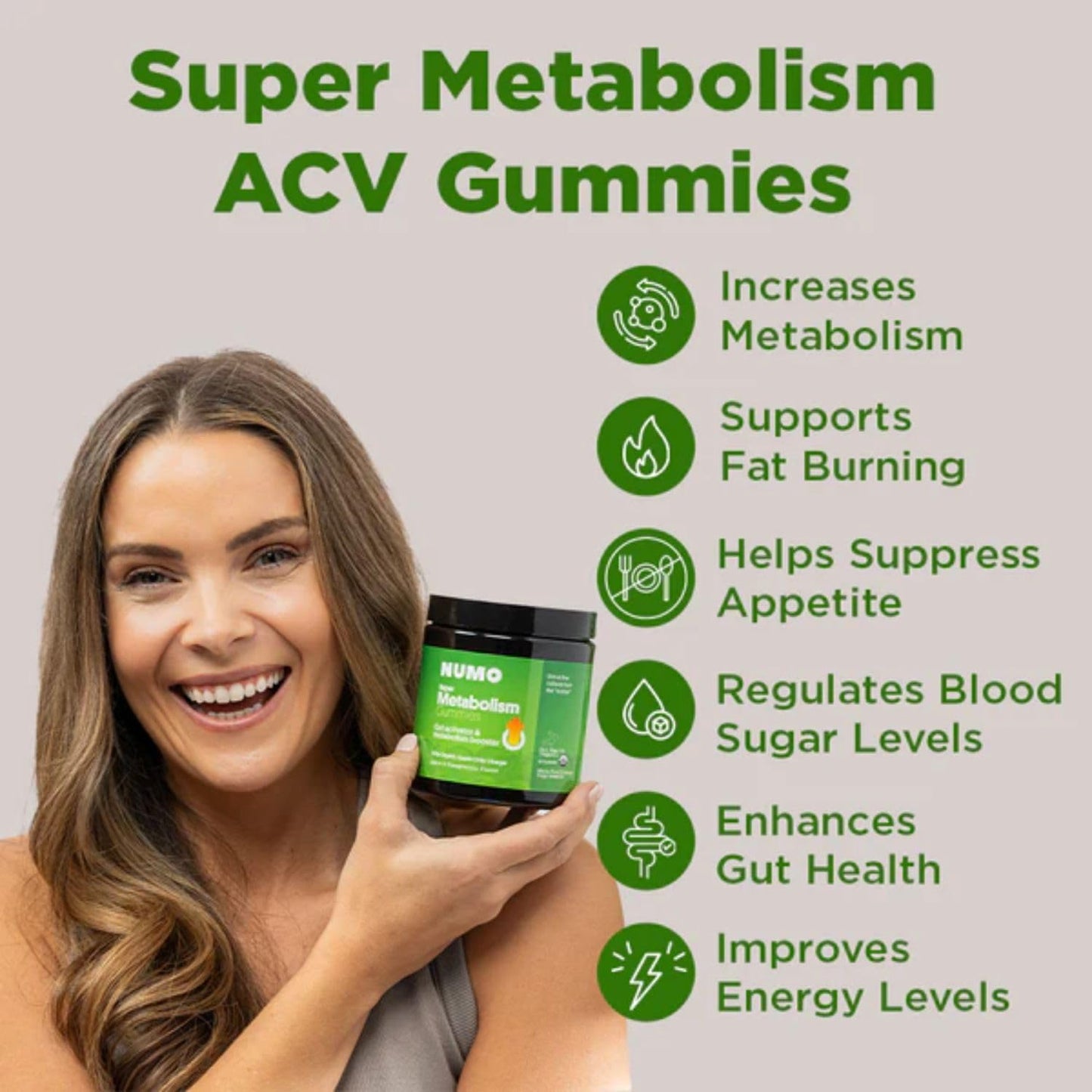 Numo Apple Cider Vinegar Gummies with the Mother & Probiotics