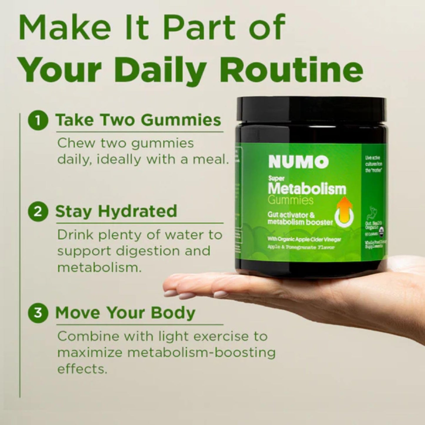 Numo Apple Cider Vinegar Gummies with the Mother & Probiotics