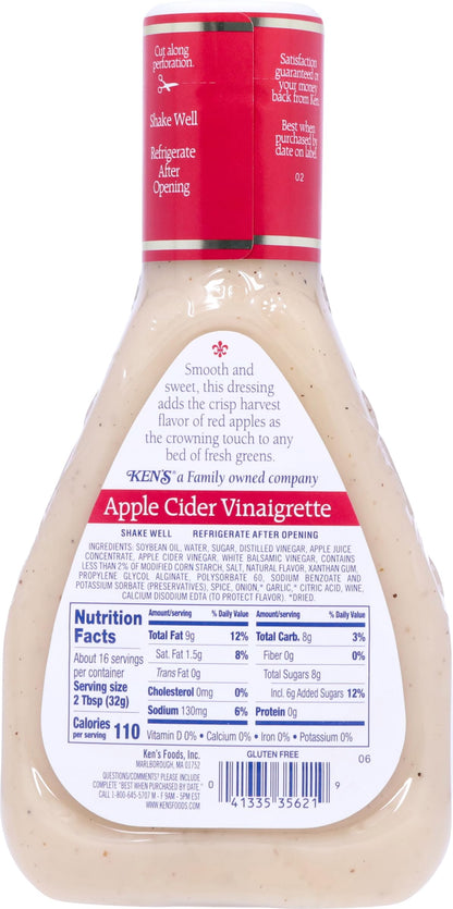 Ken’s Steak House Apple Cider Vinaigrette Dressing – 16 oz