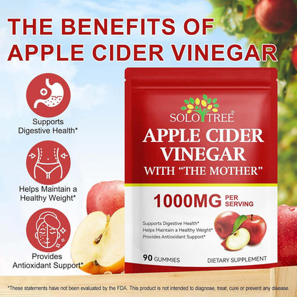 Nifeishi Apple Cider Vinegar Gummies with the Mother – 1,000 mg, 90 Count