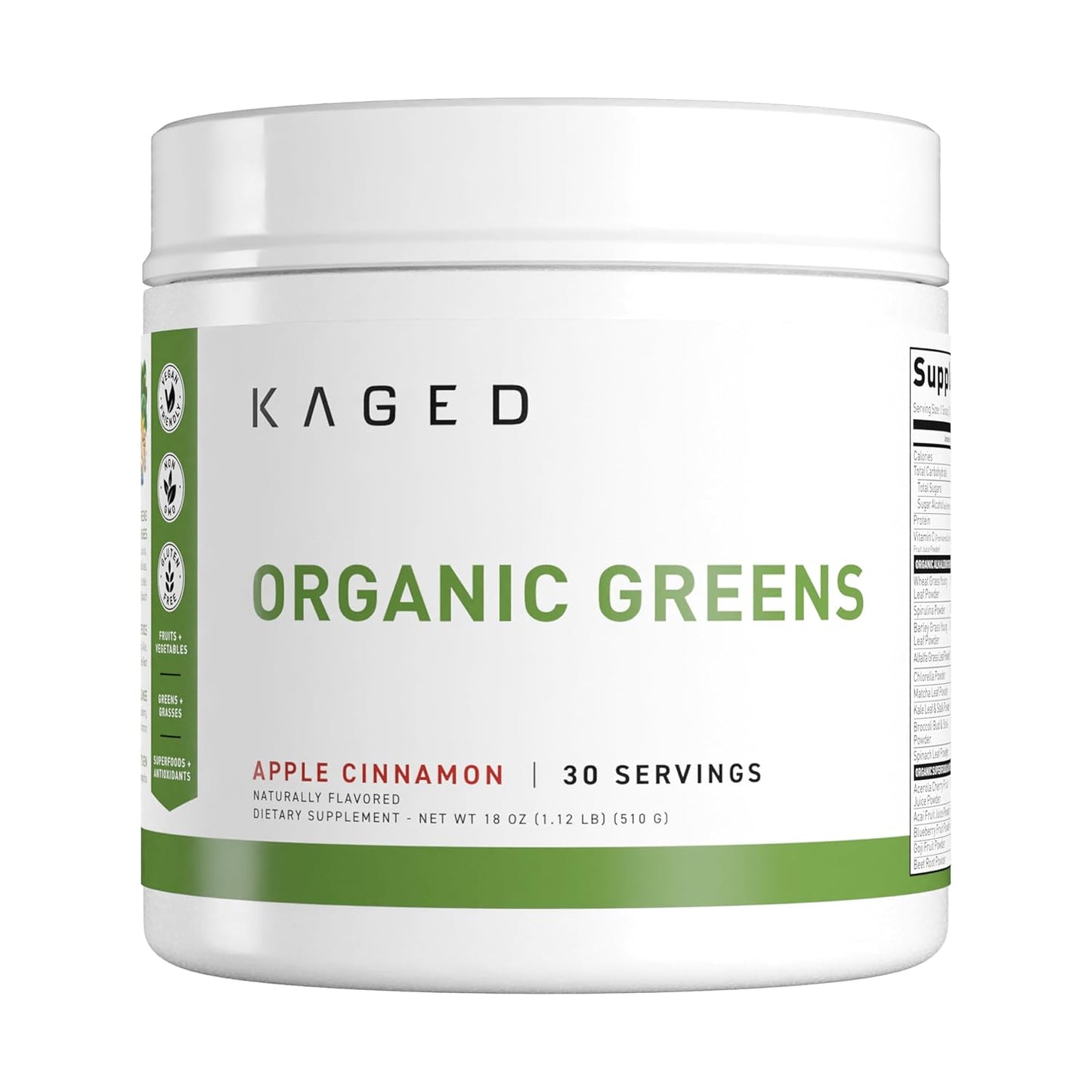 Kaged Outlive 100 Organic Greens Powder Superfood Blend with Apple Cider Vinegar