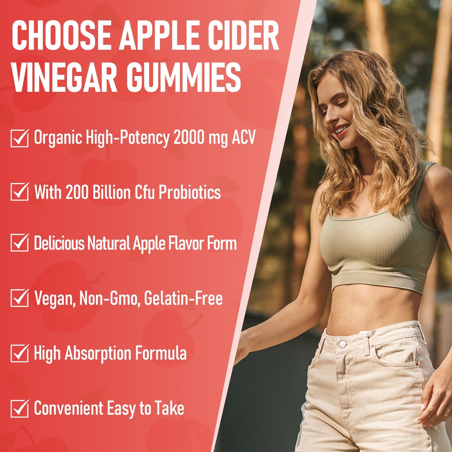 Bestwekk Maximum-Strength Apple Cider Vinegar Gummies with Probiotics & B12 – 2,000 mg, 120 Count - MEALTONES