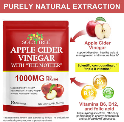 Nifeishi Apple Cider Vinegar Gummies with the Mother – 1,000 mg, 90 Count