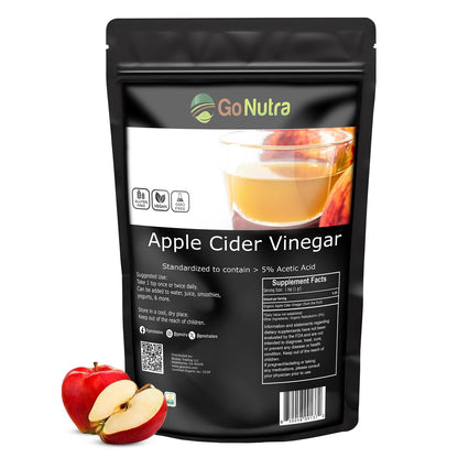 Go Nutra Organic Apple Cider Vinegar Powder – 5% Acetic Acid, 8 oz
