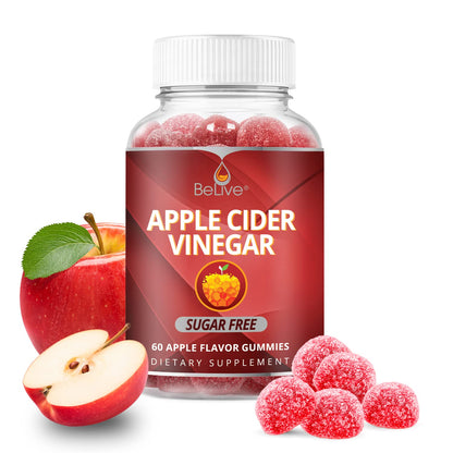 BeLive Sugar-Free Apple Cider Vinegar Gummies – 120 Count
