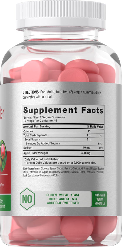 Horbäach Apple Cider Vinegar Gummies – Apple Flavor, 400 mg, 90 Count