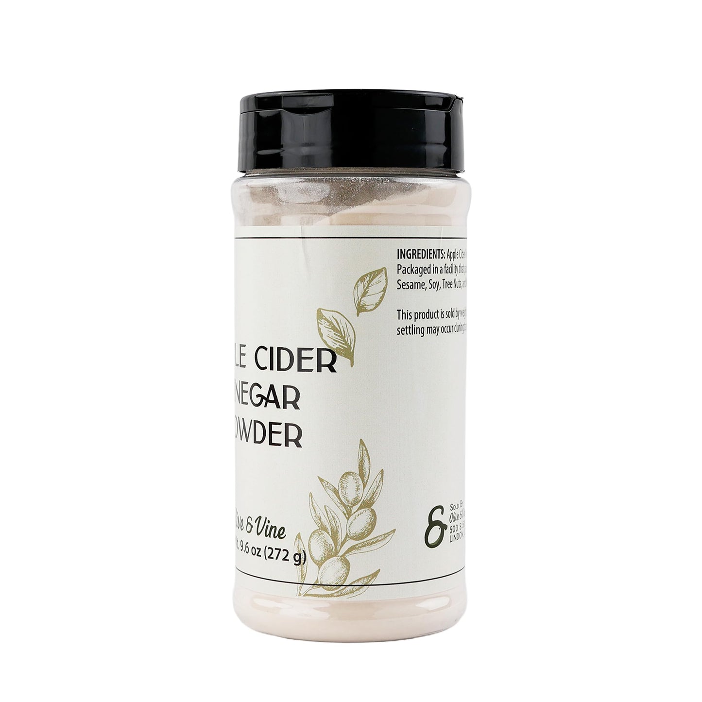 Olive & Vine Apple Cider Vinegar Powder – Tangy Seasoning for Dressings, Marinades & Recipes, 2.4 oz