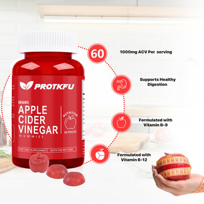 ProTKFU Apple Cider Vinegar Gummies with the Mother – 1,000 mg