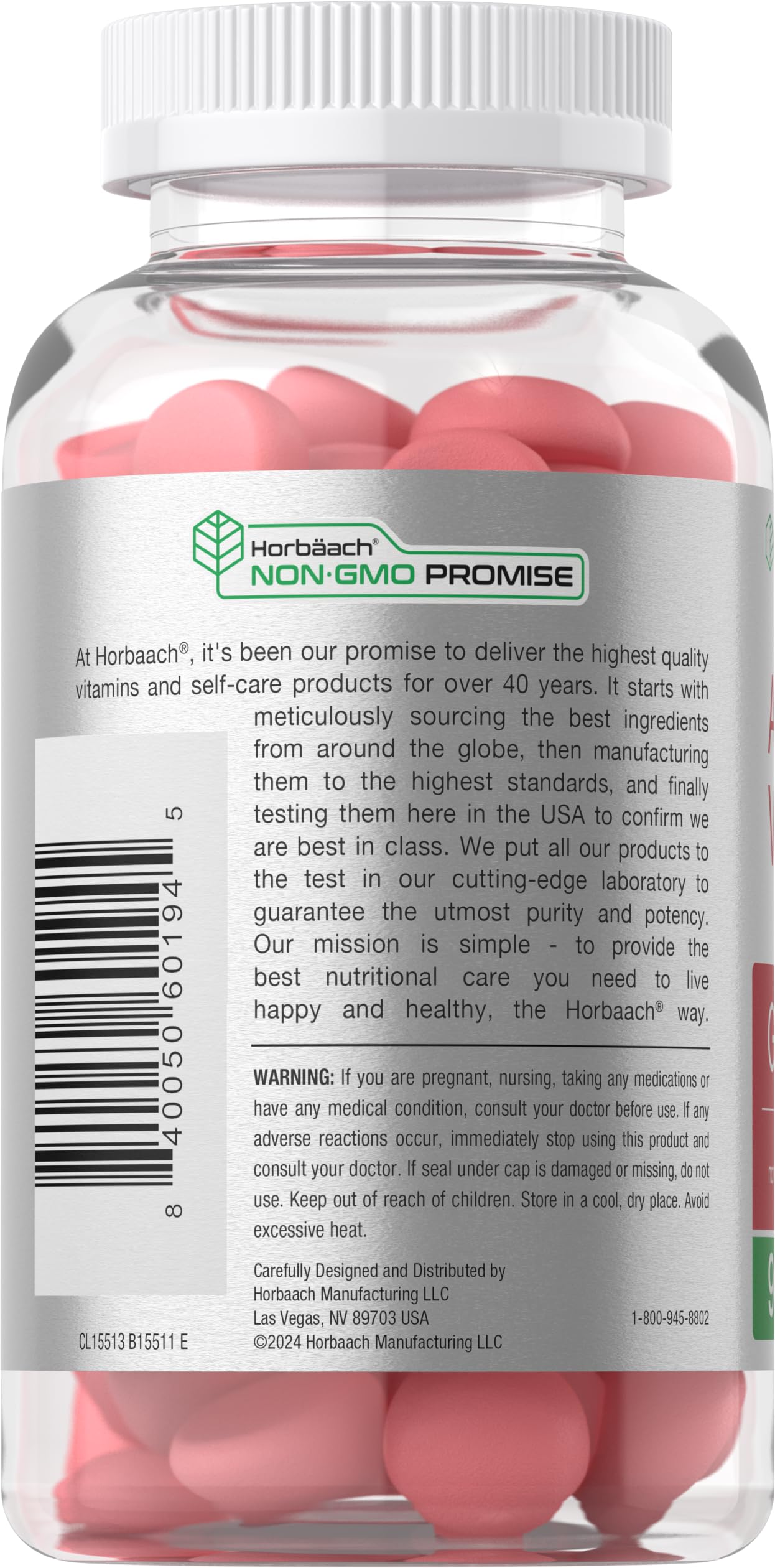 Horbäach Apple Cider Vinegar Gummies – Apple Flavor, 400 mg, 90 Count