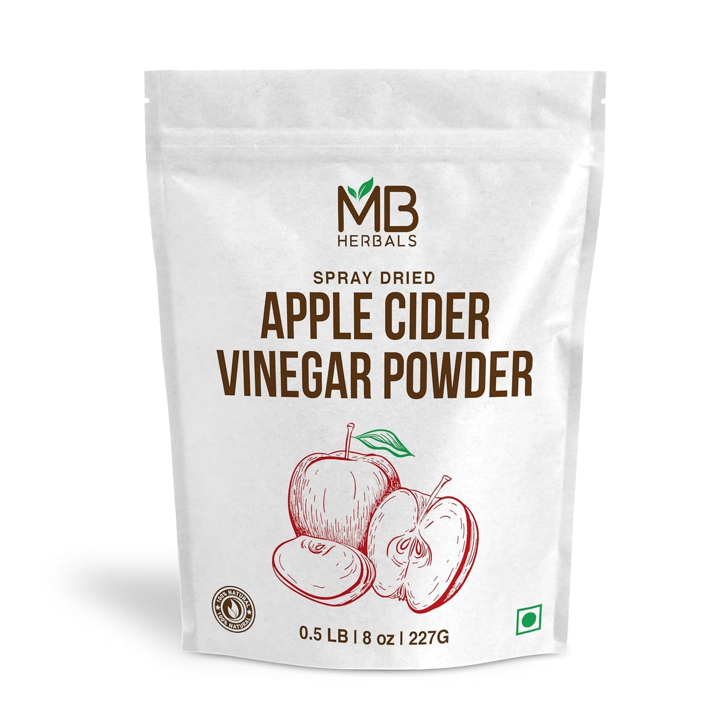 MB Herbals Apple Cider Vinegar Powder – 8 oz, 75 Servings