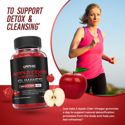 Orphic Nutrition Apple Cider Vinegar Gummies with the Mother – 1,000 mg, 120 Count - MEALTONES
