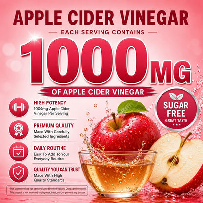 Dreavio Sugar-Free Apple Cider Vinegar Gummies with the Mother – 1,000 mg, 120 Count - MEALTONES