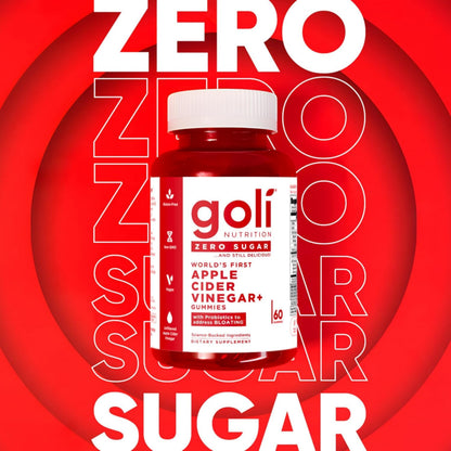 Goli Zero Sugar Apple Cider Vinegar Gummies with Probiotics & Vitamin B12