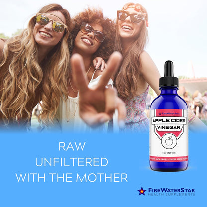 FWS Apple-Flavored Apple Cider Vinegar Drops with the Mother – 4 fl oz