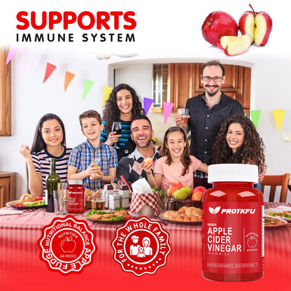 ProTKFU Apple Cider Vinegar Gummies with the Mother – 1,000 mg