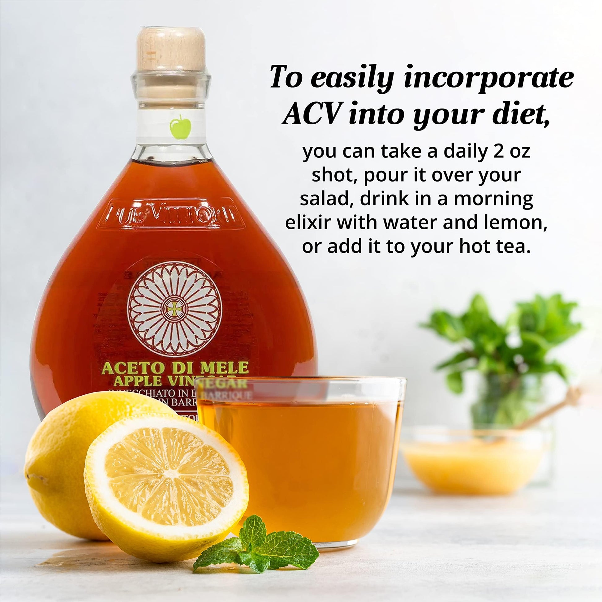 Due Vittorie Italian Apple Cider Vinegar Aged in Wine Barrels – 16.9 fl oz - MEALTONES